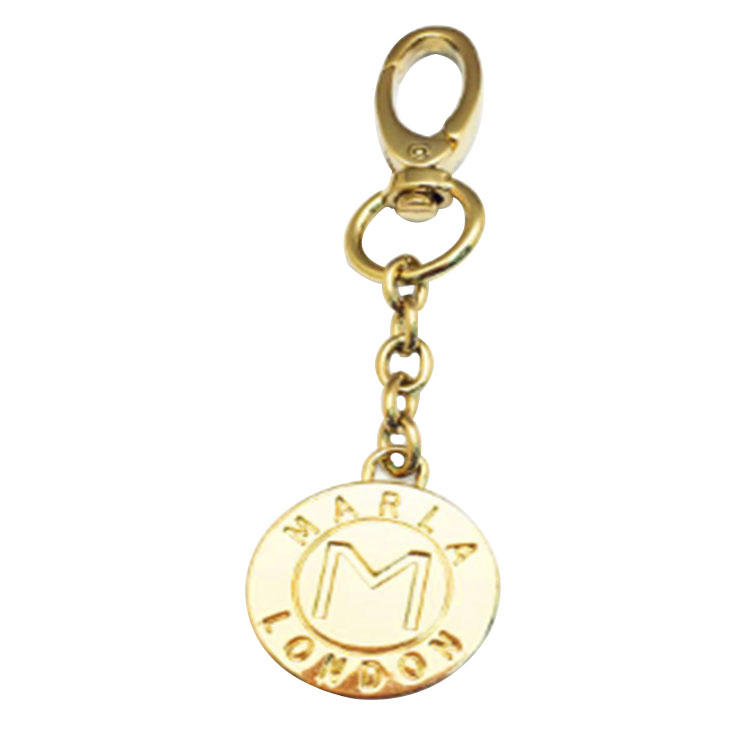 Nieuw design gouden kleur metalen handtas logo plaat tas logo ketting