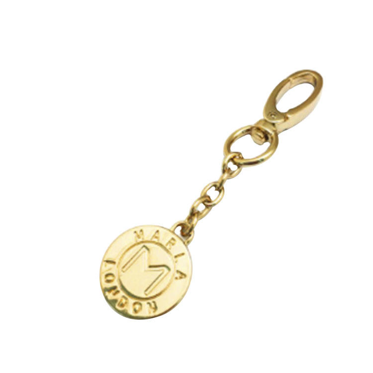 Nieuw design gouden kleur metalen handtas logo plaat tas logo ketting