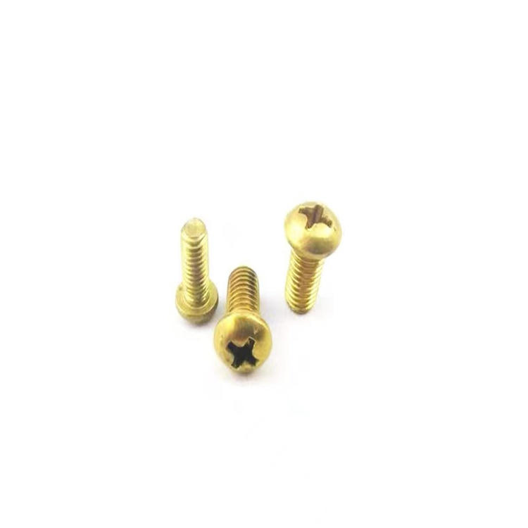 M2 gouden kleur messing ronde kop machine micro schroeven