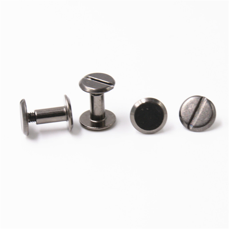 Hete verkoop m4 koolstofstaal gun metal bindpost voor leer