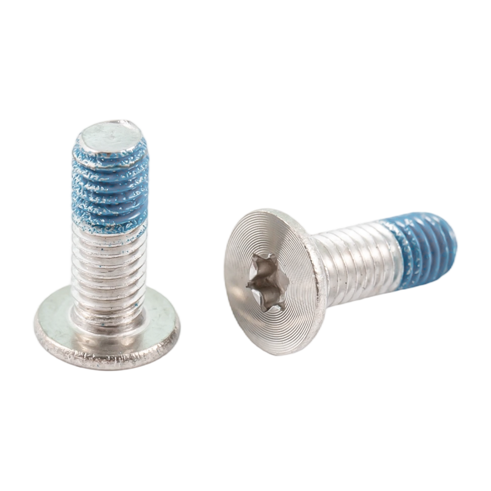 Op maat gemaakte roestvrijstalen platte kop nylon patchschroeven met CD-patroon Op maat gemaakte roestvrijstalen platte kop nylon patchschroeven met CD-patroon