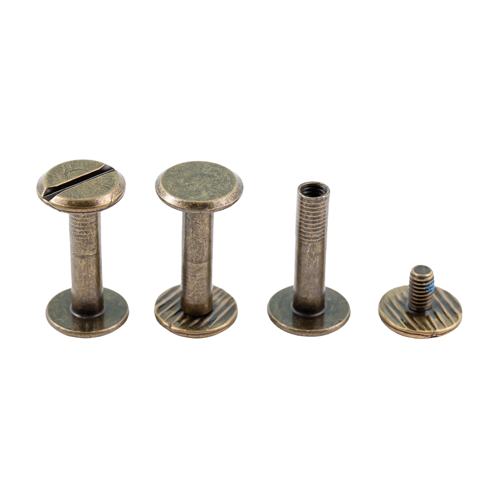Hot selling antieke messing platte kop messing chicago schroeven voor leer Hot selling antieke messing platte kop messing chicago schroeven voor leer