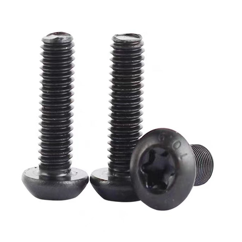Zwart roestvrijstalen torx-schroef met ronde kop, klasse 10,9 m8
